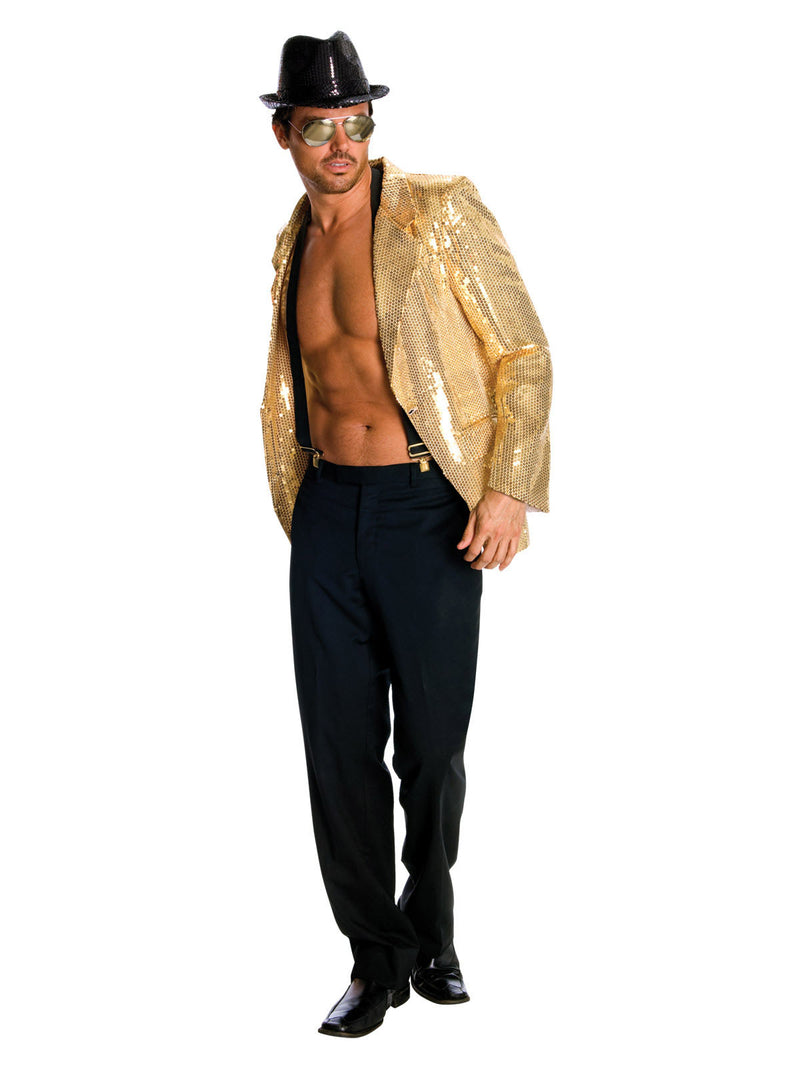 Sequin Jacket Men Gold Adult -2