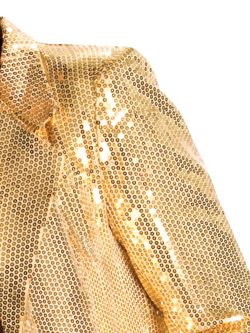 Sequin Jacket Men Gold Adult -3