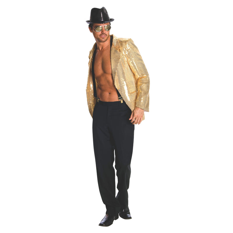Sequin Jacket Men Gold Adult -1