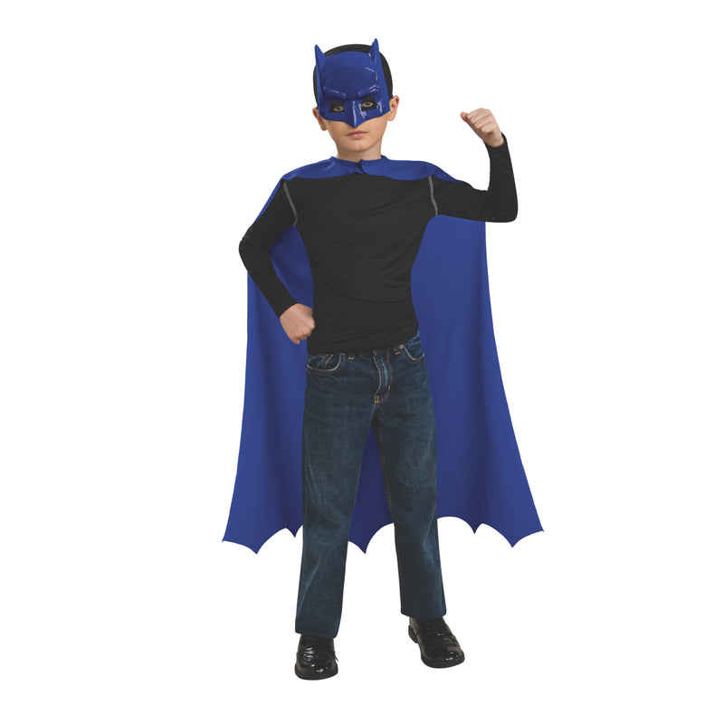 Batman Cape & Mask Set Child Mens Blue -1
