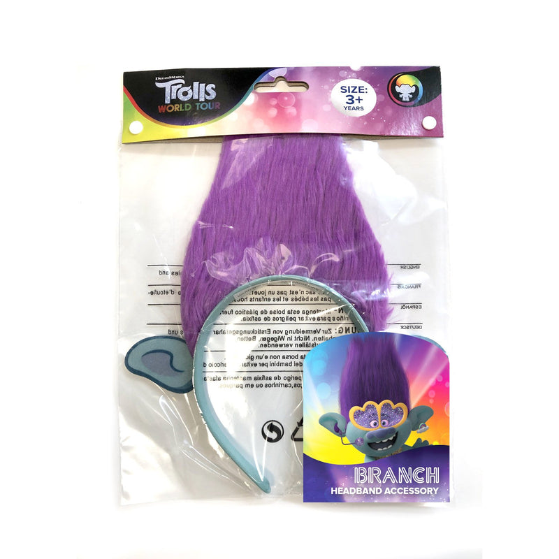 Branch Pop Headband With Hair & Ears Child Womens Purple