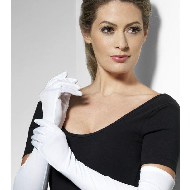 Gloves White Long - One Size Womens White