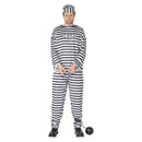 Mens Convict Costume Black White