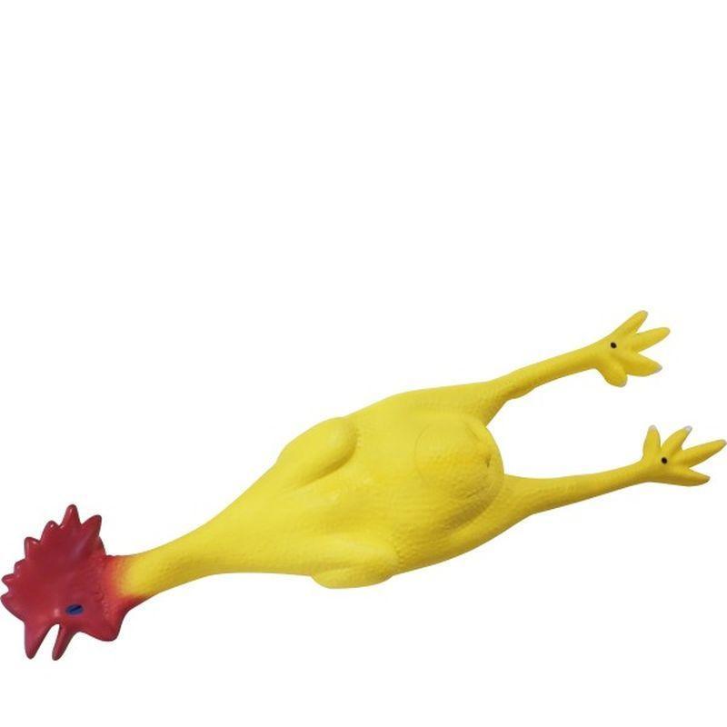 Plucked Rubber Chicken Adult Yellow Mens -1