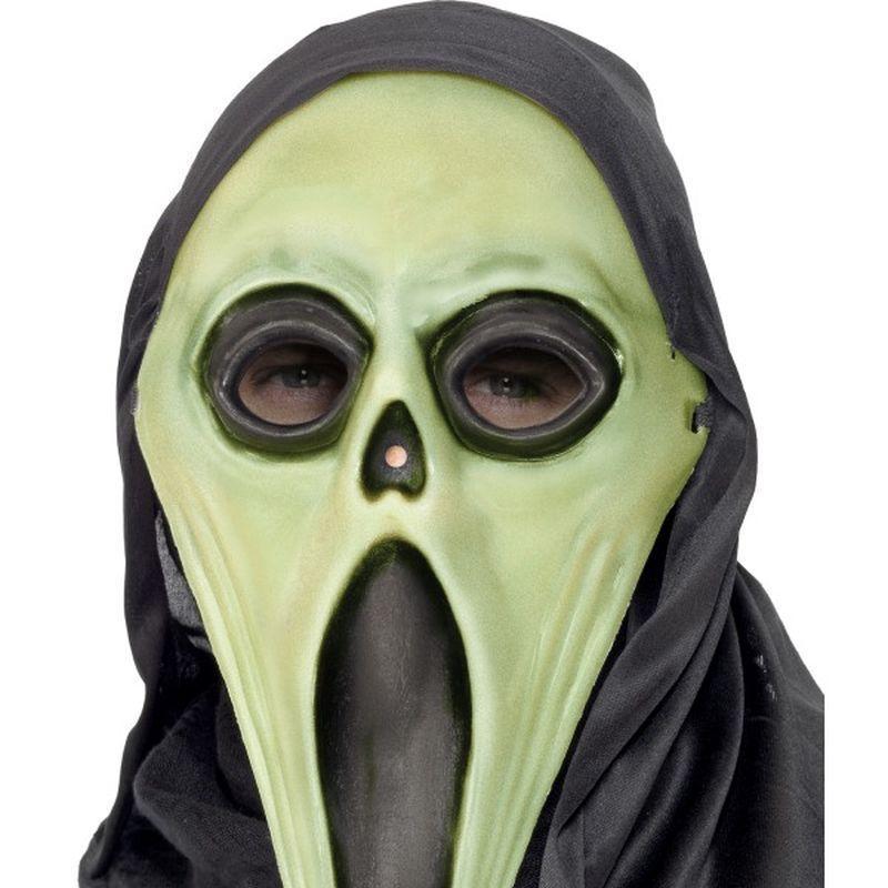 Glow in the Dark Screamer Mask, Black and White - One Size Mens White/Glow In The Dark