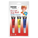 Moon Creations Face & Body Paints And Brush Unisex -1