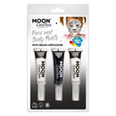 Moon Creations Face & Body Paints And Brush Unisex White -1