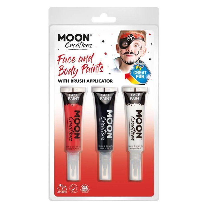 Moon Creations Face & Body Paints And Brush Unisex White -1