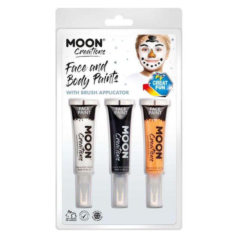 Moon Creations Face & Body Paints And Brush Unisex White -1