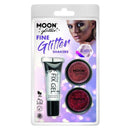 Moon Glitter Classic Fine Shakers Clamshell, 5g - Fix Gel. 3 Colour Set Costume Make Up