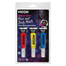 Moon Glow Intense Neon UV Face Paint and Brush M03215 Costume Make Up