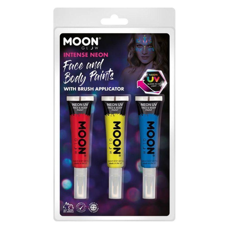 Moon Glow Intense Neon UV Face Paint and Brush M03215 Costume Make Up