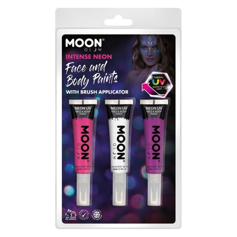 Moon Glow Intense Neon Uv Face Paint And Brush Unisex White