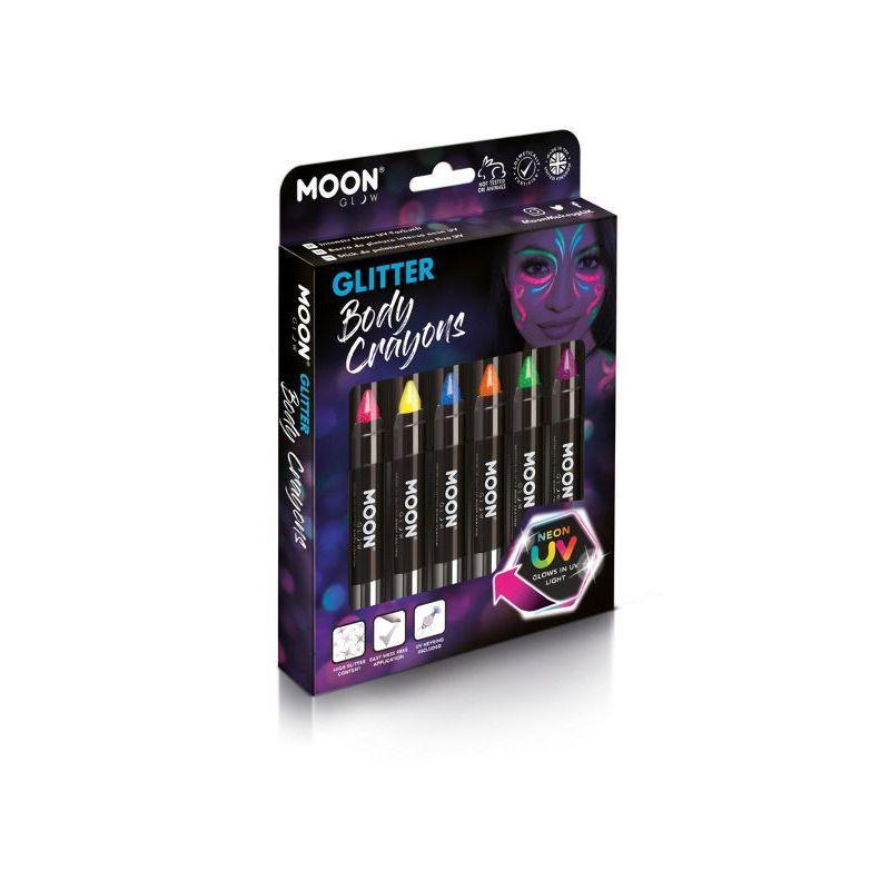 Moon Glow Neon Uv Glitter Body Crayons Assorted Unisex -1