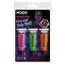 Moon Glow Intense Neon UV Face Paint Hot Pink M33663 Costume Make Up