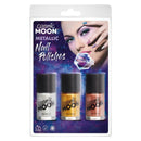 Cosmic Moon Metallic Nail Polish Clamshell 3 Pack 14ml Costume Make Up