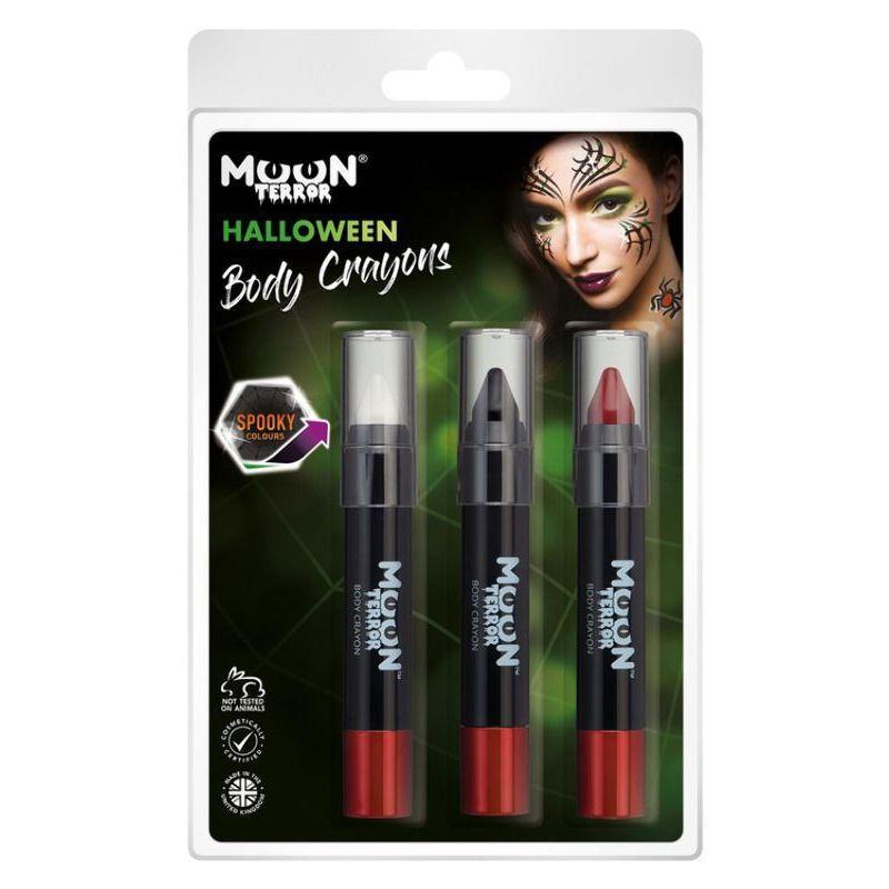 Moon Terror Halloween Body Crayons Unisex White -1