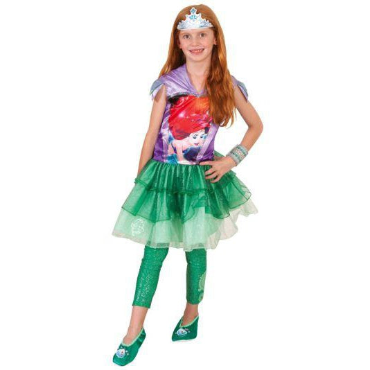 Ariel Hooded Dress Girls Green -1