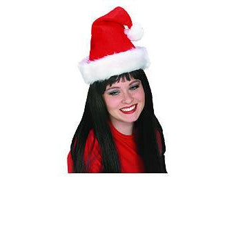 Santa Hat Plush Unisex Red -1