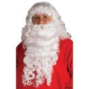 Santa Beard & Wig Set Plush Mens White -1