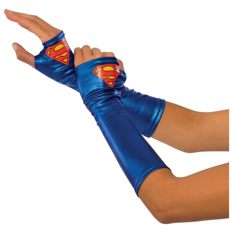 Supergirl Gauntlets Adult Womens Blue -1