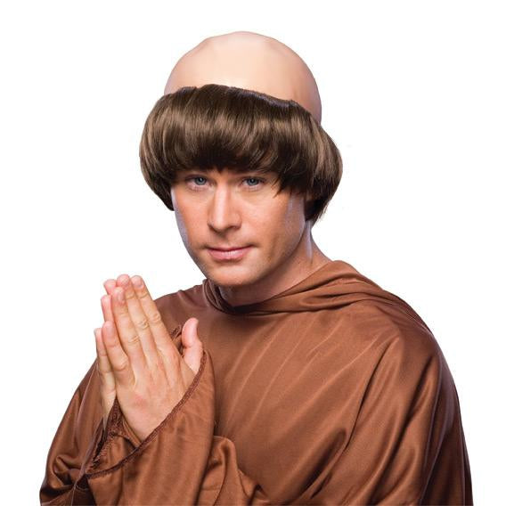 Monk Wig Adult Mens Brown -1