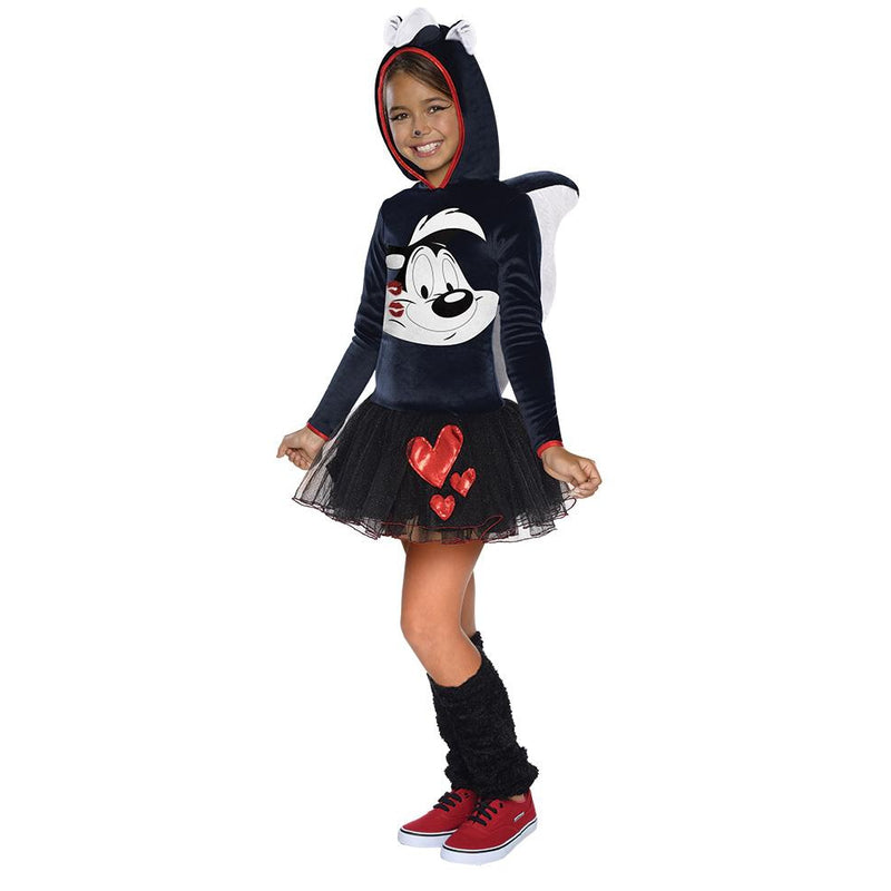 Pepe Le Pew Girls Hooded Costume -1