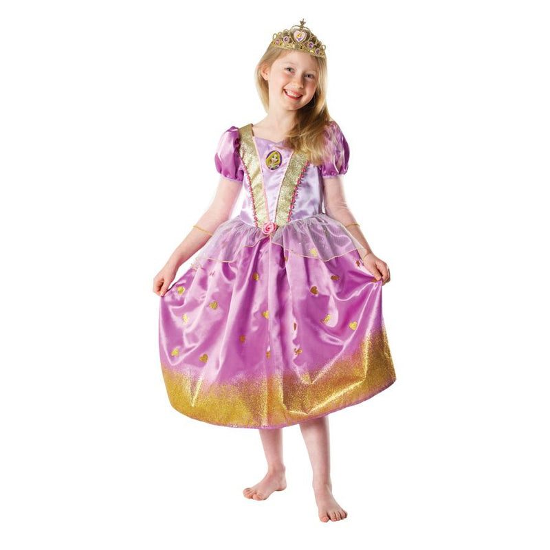 Rapunzel Glitter Costume Girls Purple -1