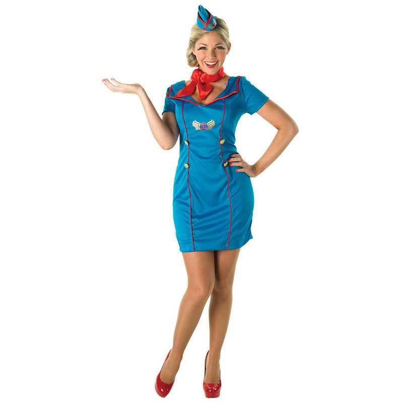 Air Hostess Costume Womens Blue -1