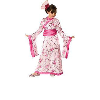 Asian Princess Costume Girls Pink -1